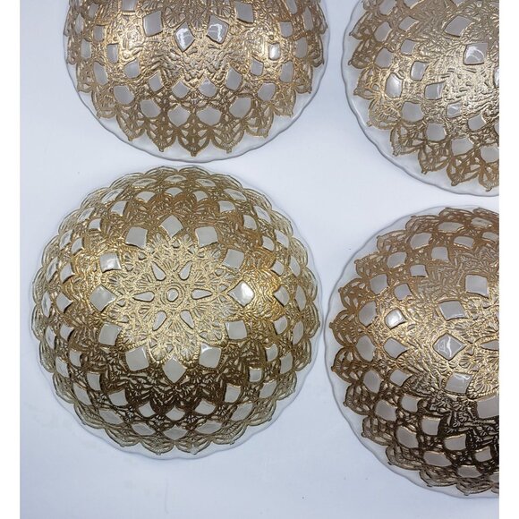 Artistic Accents Turkish Bowl Set Gold Lace Metallic Medallion - Picture 11 of 11